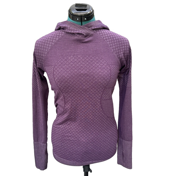 Lululemon Rest‎ Less Hoodie Women’s Size 4 Purple Patchwork Long Sleeve Top - Picture 1 of 6